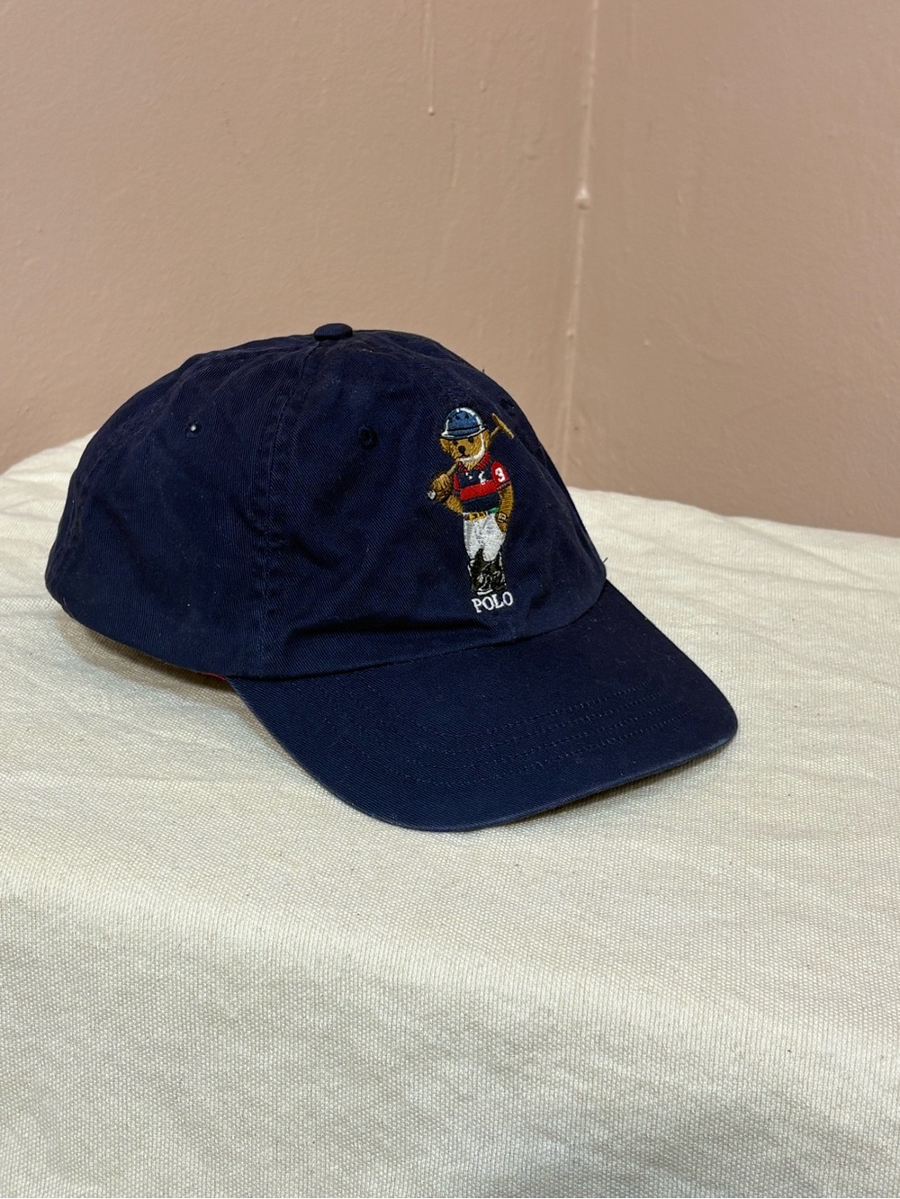 Polo Ralph Lauren Polo Bear Baseball Hat Blue Adjustable Leather Strap Back